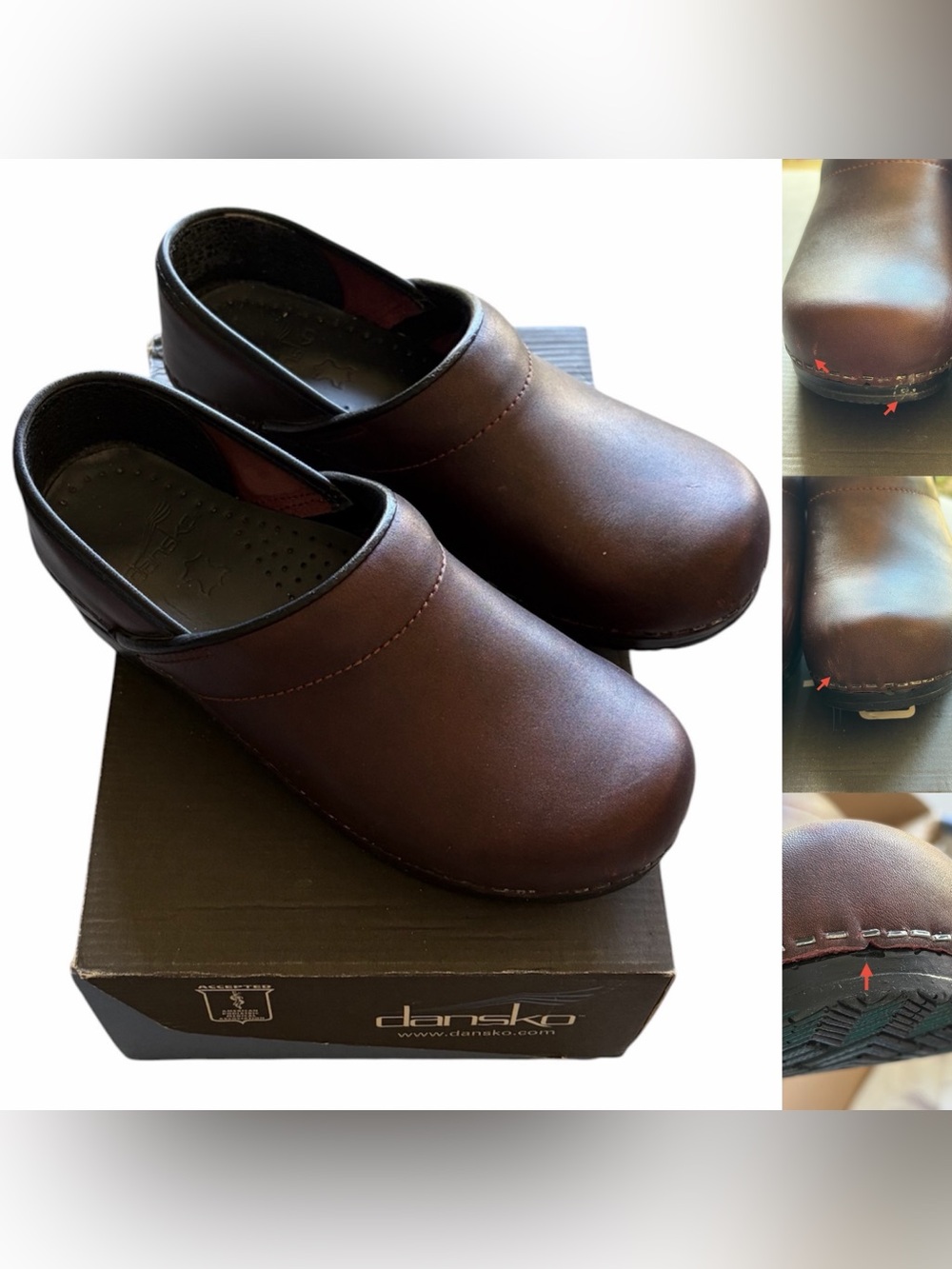 Dansko Professional Metallic Bronze Leather Slip-On Clogs Women’s 37 (6.5/7 US) - Picture 1 of 14